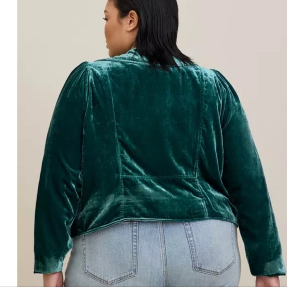 Torrid Teal Velvet Jacket - Picture 7 of 7
